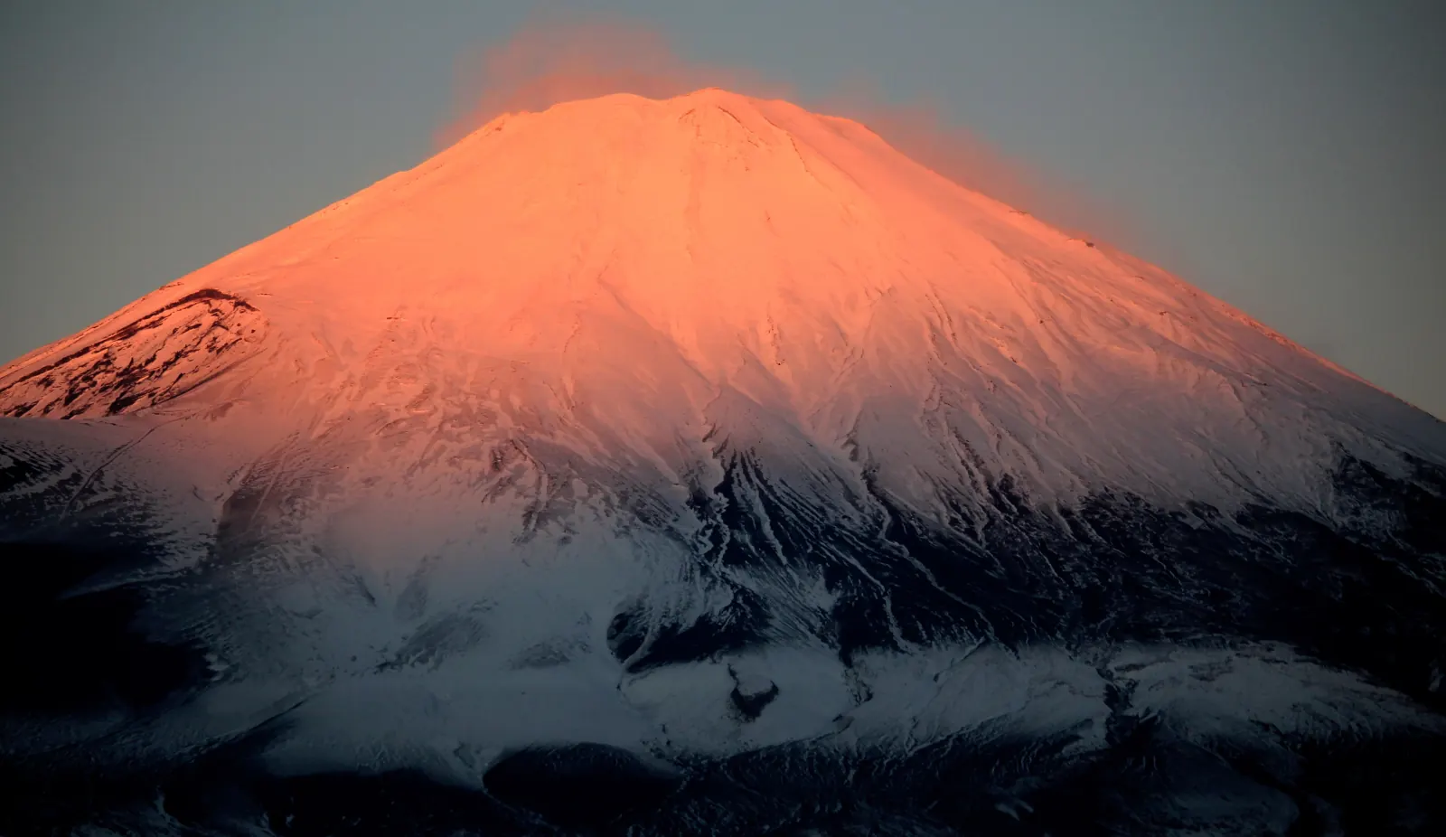 Red Fuji: the summit at sunrise