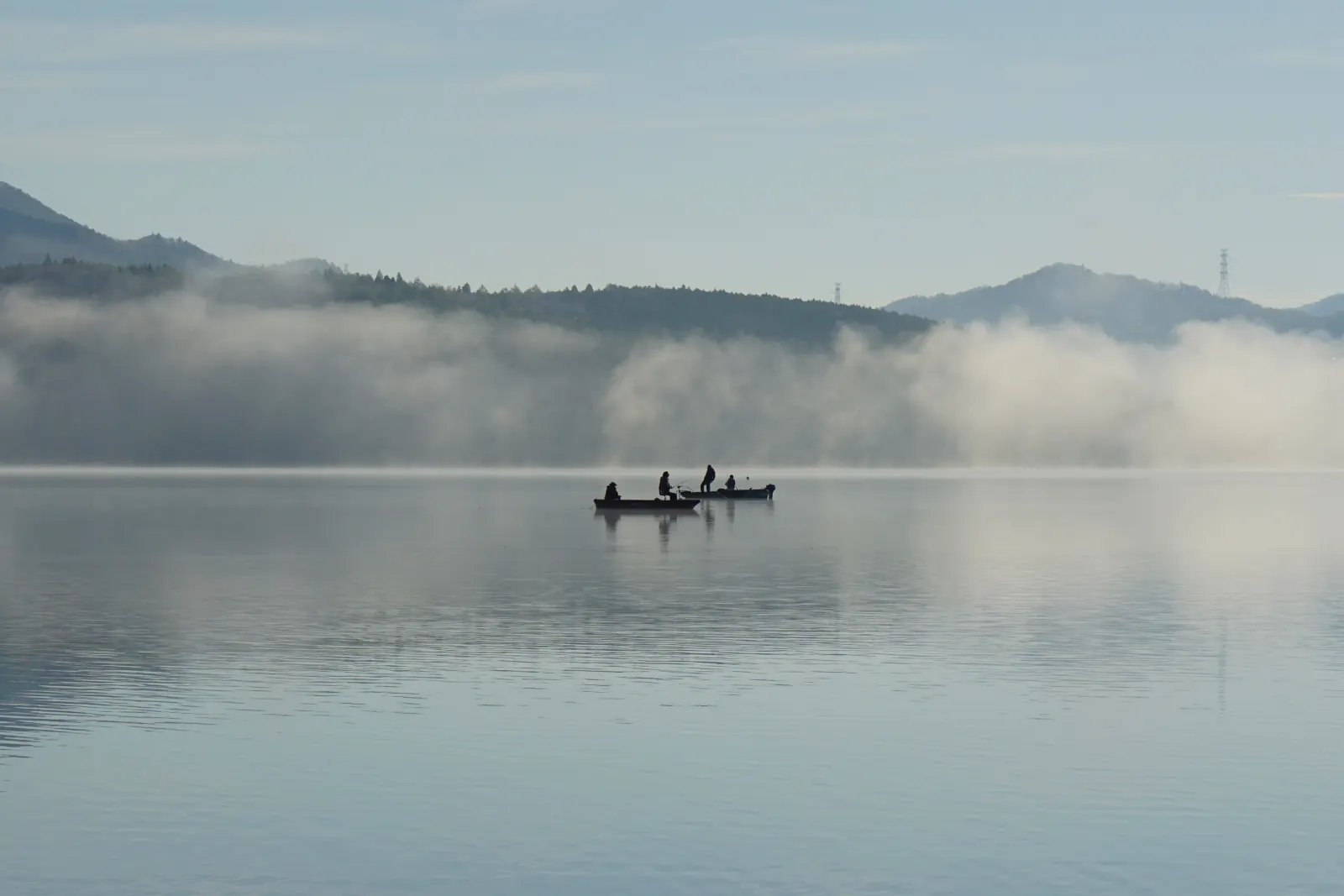 Morning mist on Lake Yamanaka