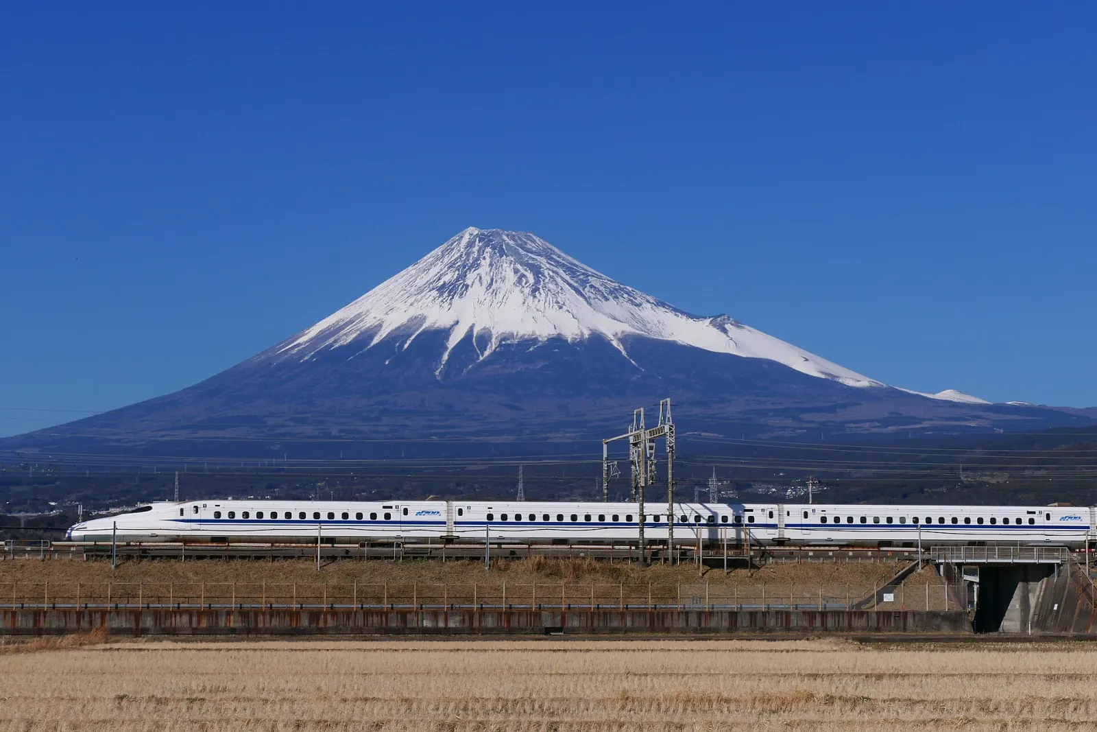 A Shinkansen passing Mt Fuji, the view from seat E