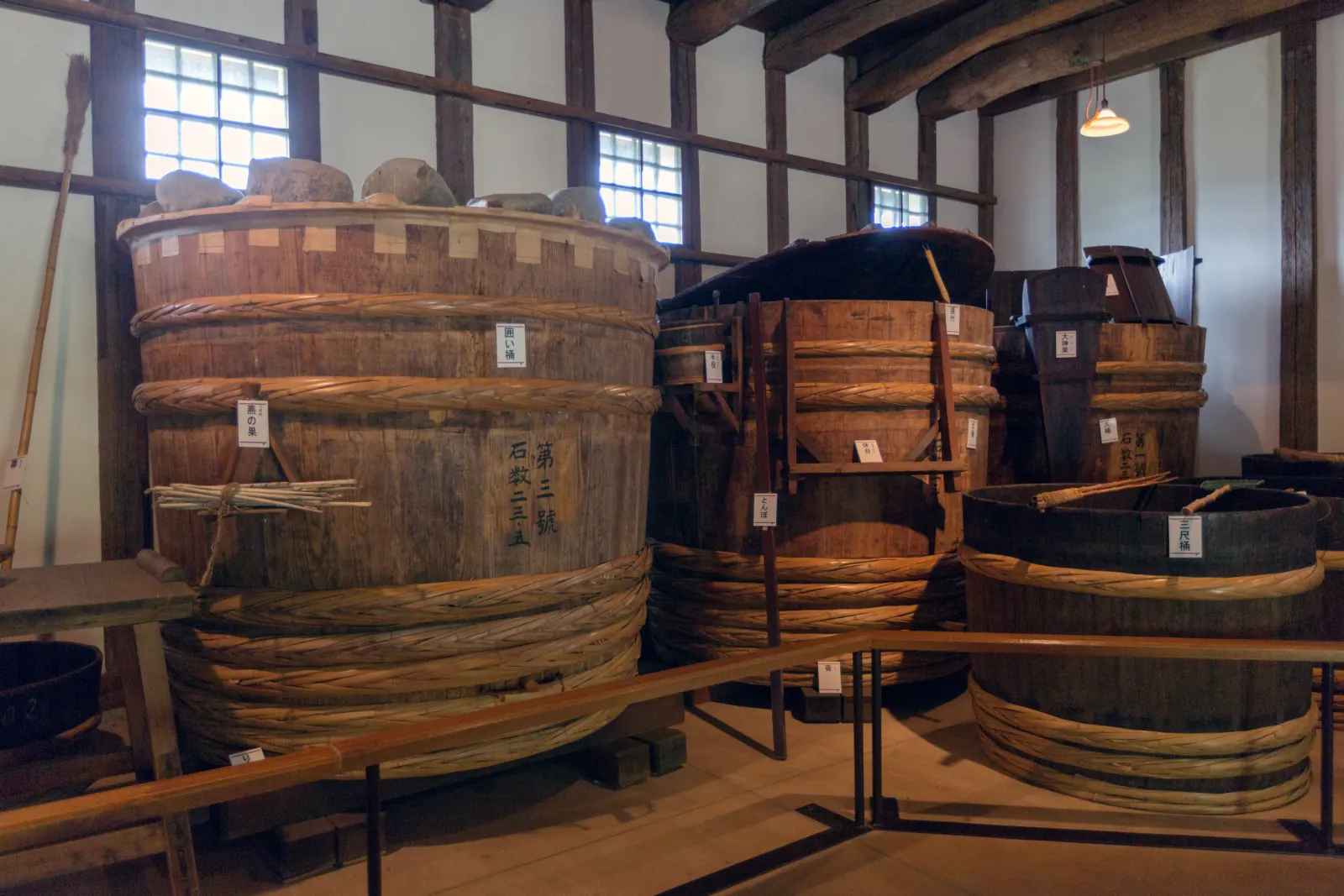 Old wooden brewing vats, kept in a museum