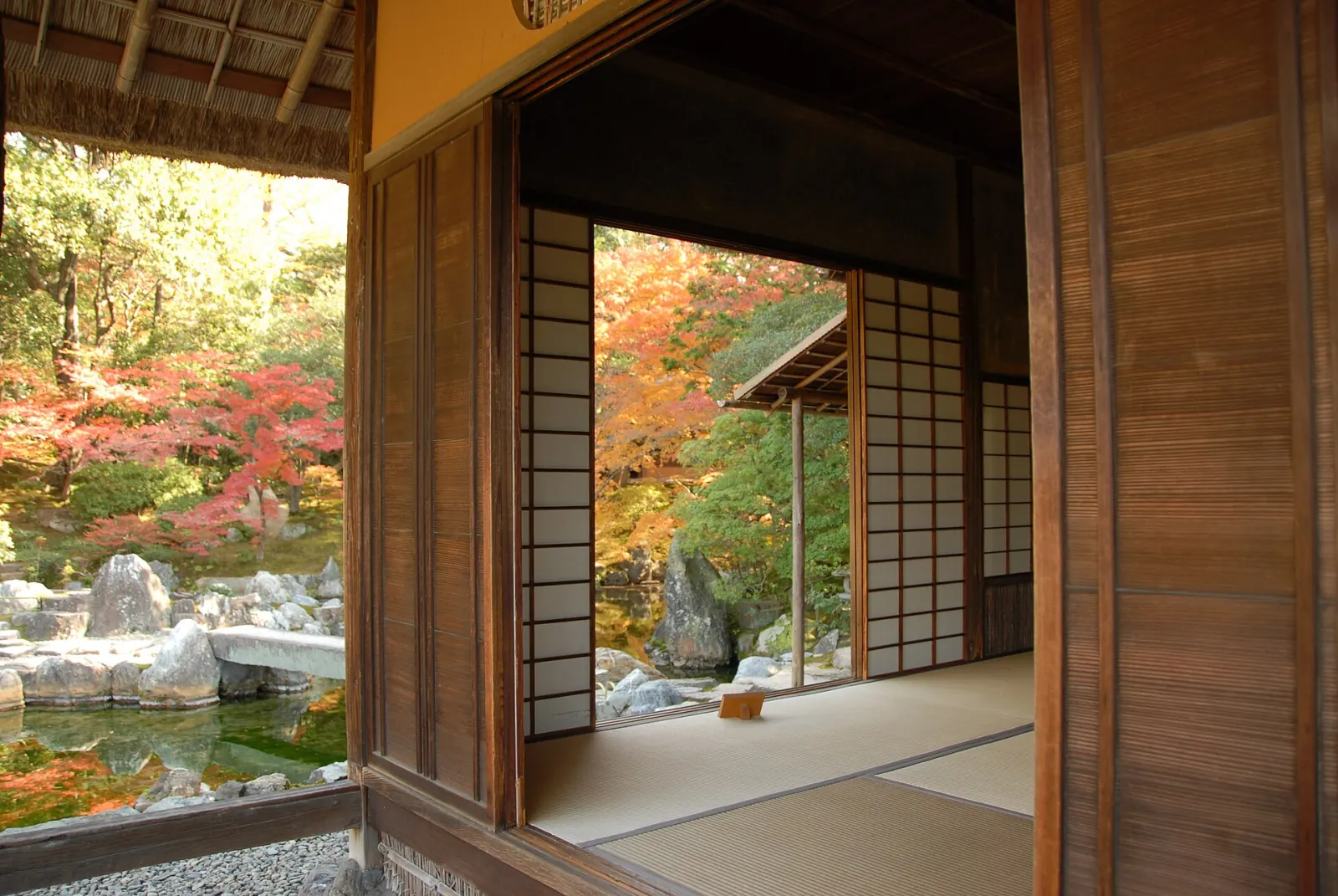 Looking out from one of Katsura's tea houses