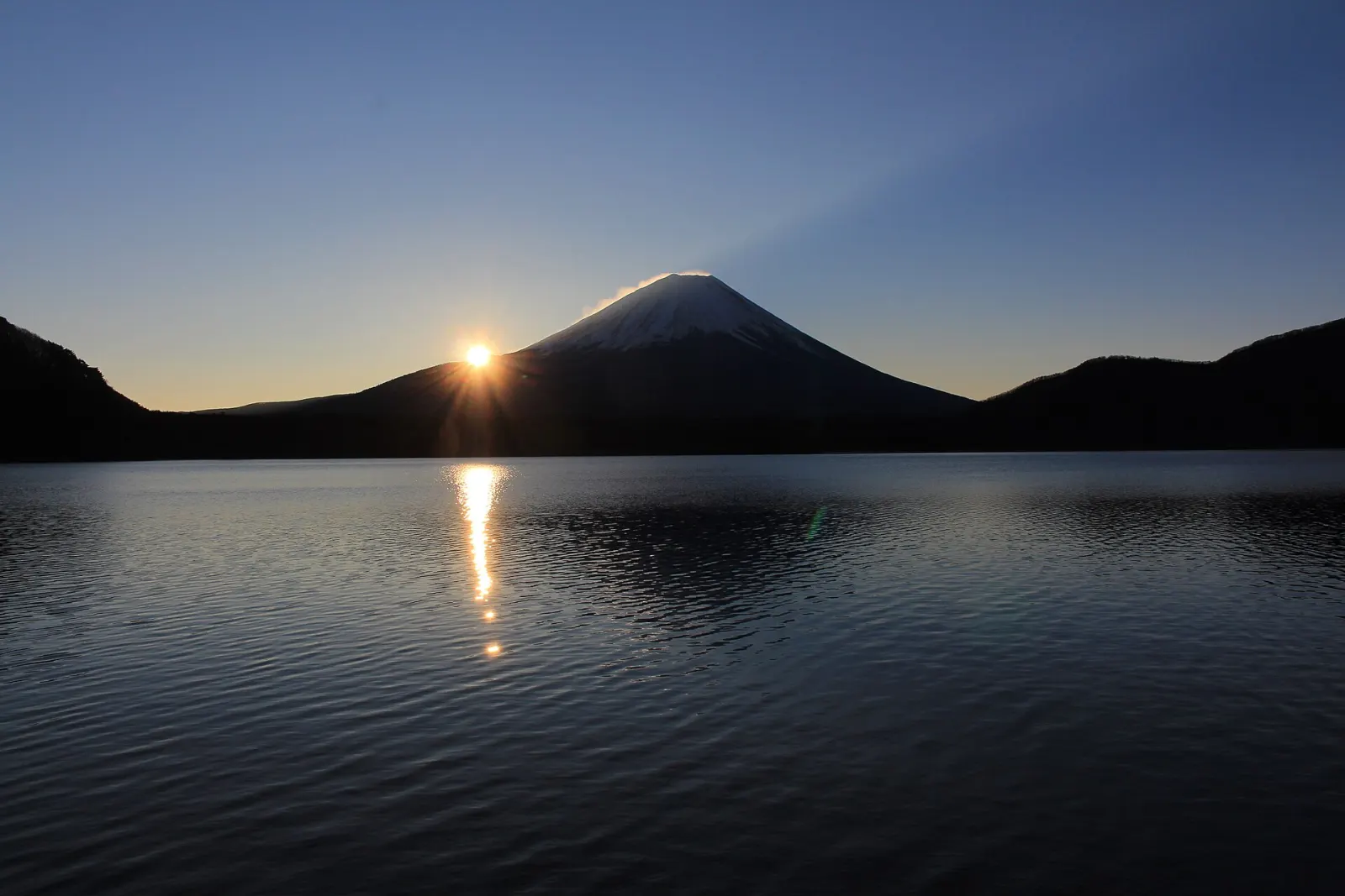 Mt Fuji over one of the Fuji Five Lakes