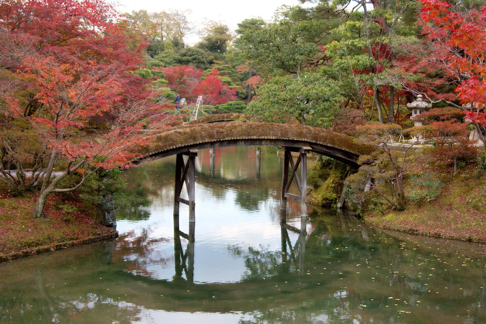 Katsura Imperial Villa's moss-covered bridge