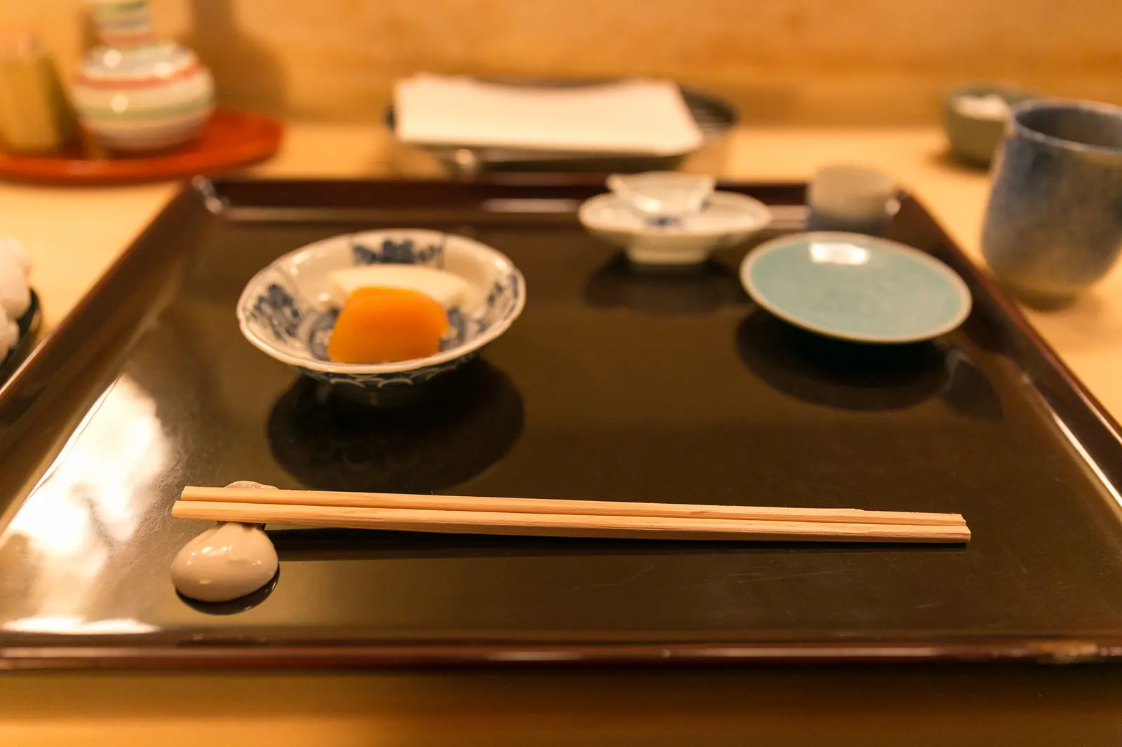 Your place at the counter, set and waiting