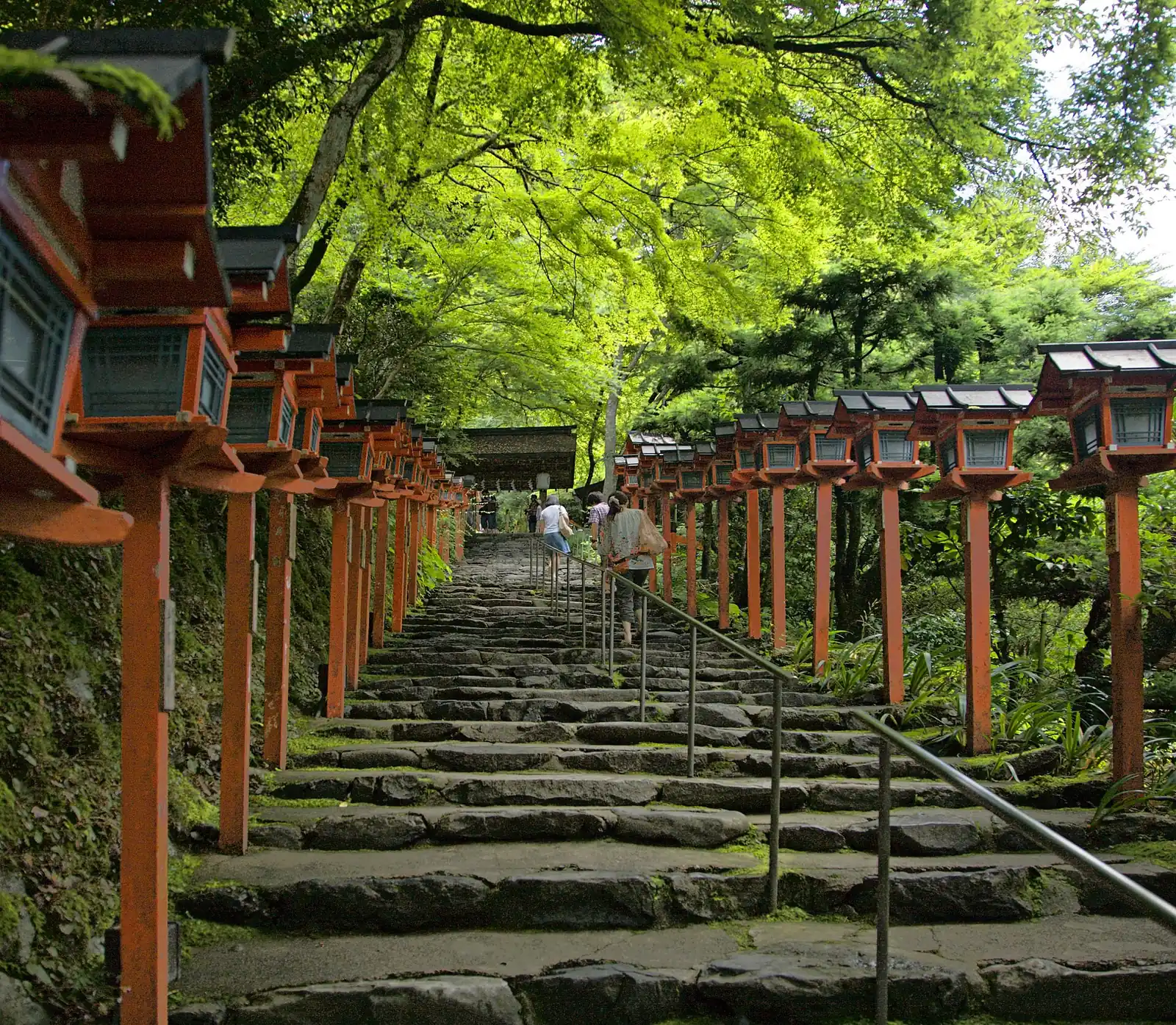 The lantern-lined stair up to Kifune Shrine